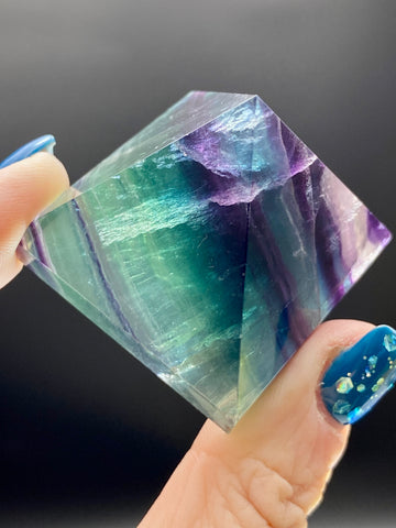 Rainbow Fluorite Pyramid Crystal