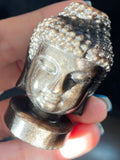 Silver Sheen Obsidian Crystal Buddha Head