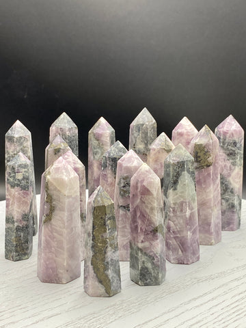 Kunzite Pyrite Crystal Points