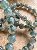 Moss Agate Crystal Bead Bracelet