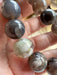 Black Flower Agate Crystal Bead Bracelet