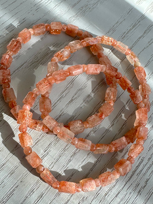  Golden Sunstone Bead Bracelets 