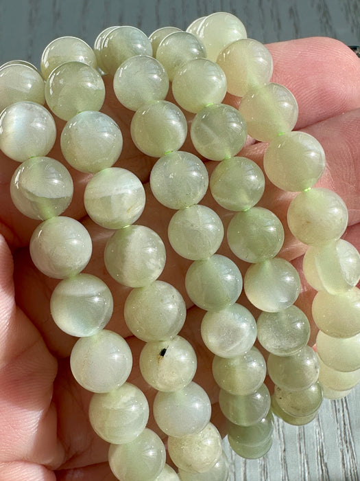 Green Moonstone (Garnierite) Bead Bracelet 
