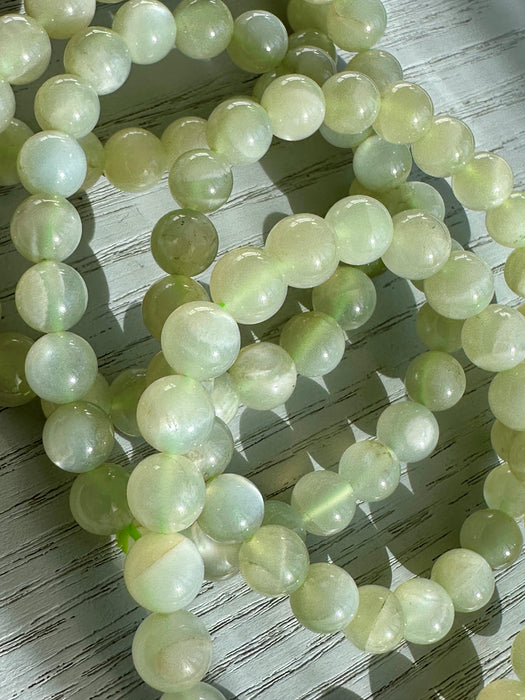 Green Moonstone (Garnierite) Bead Bracelet 