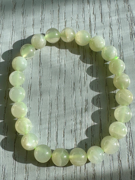 Green Moonstone (Garnierite) Bead Bracelet 