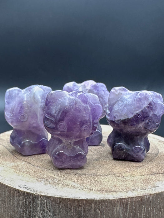 Hello Kitty Mini Carving in either Amethyst or Rose Quartz
