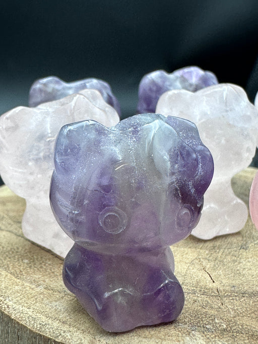 Hello Kitty Mini Carving in either Amethyst or Rose Quartz