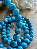 Blue Apatite Crystal Bead Bracelet