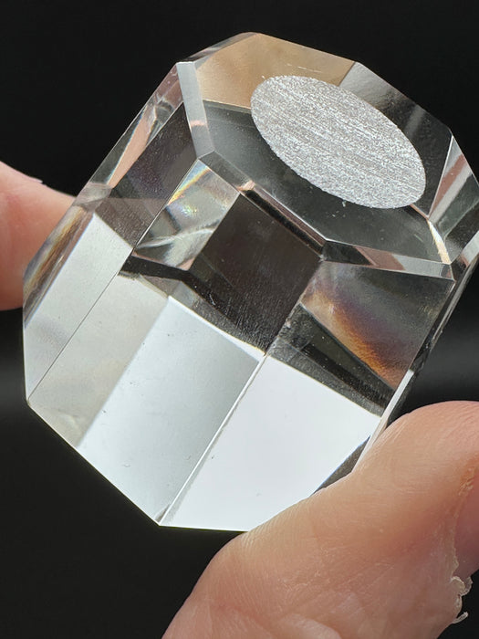 High Quality Elevated Octagonal Glass Sphere Stand with bevelled edges