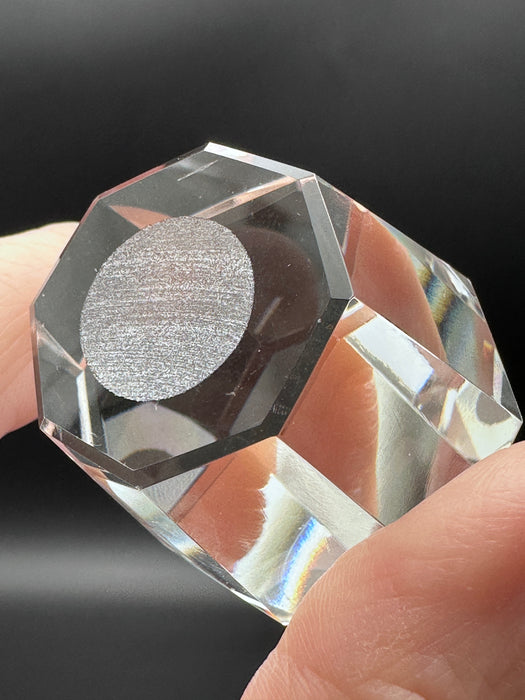High Quality Elevated Octagonal Glass Sphere Stand with bevelled edges