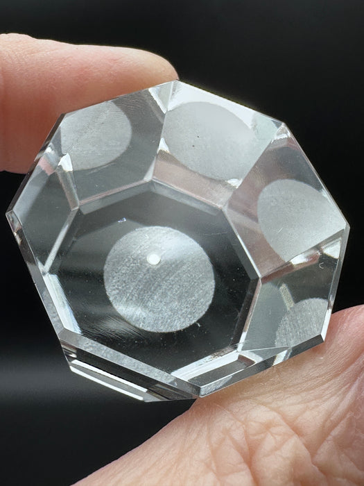 High Quality Elevated Octagonal Glass Sphere Stand with bevelled edges