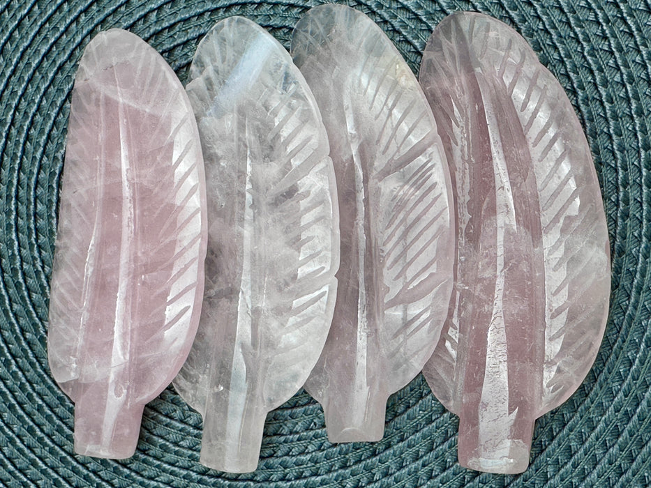 Hand Carved Crystal Feathers