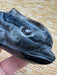 Black Agate Crystal Whale Carving