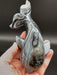 Black Agate Crystal Whale Carving