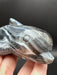 Black Agate Crystal Whale Carving