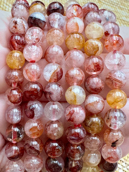 Fire Quartz Bead Bracelet 