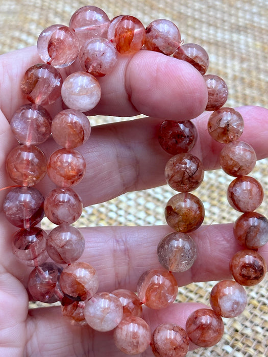 Fire Quartz Bead Bracelet 