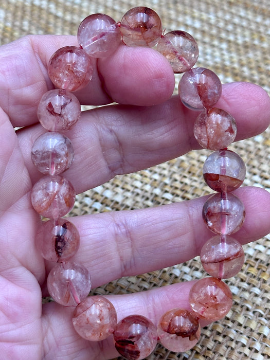 Fire Quartz Bead Bracelet 