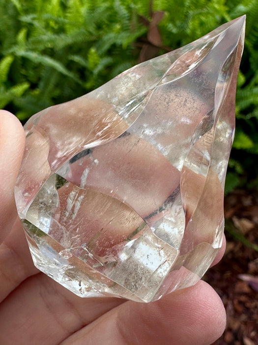 Light Smoky Quartz Tall Hand Carved Diamond