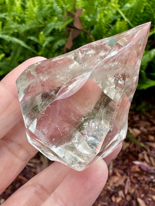 Light Smoky Quartz Tall Hand Carved Diamond