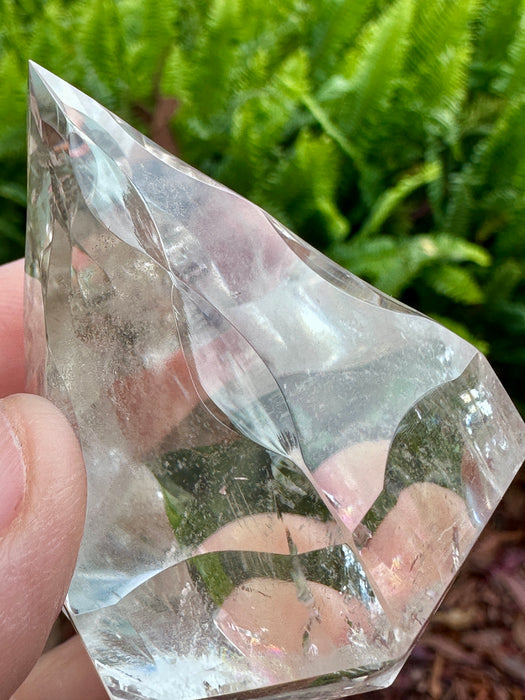 Light Smoky Quartz Tall Hand Carved Diamond