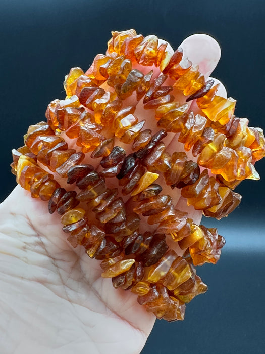 Amber Resin Chip Bracelet with larger size chip