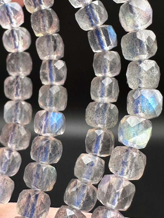 Flashy Labradorite Faceted Bead Bracelet - 5mm