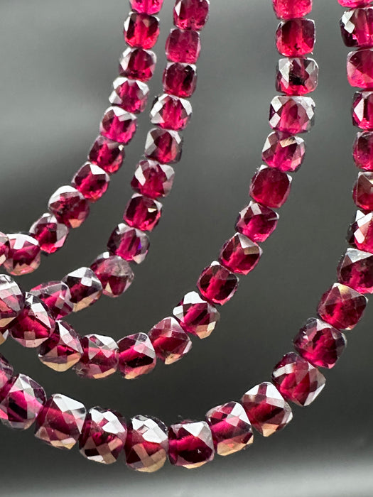 4mm Garnet Faceted Bead Bracelet