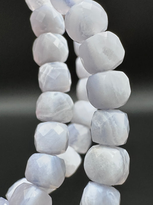 Blue Lace Agate Faceted Bead Bracelet