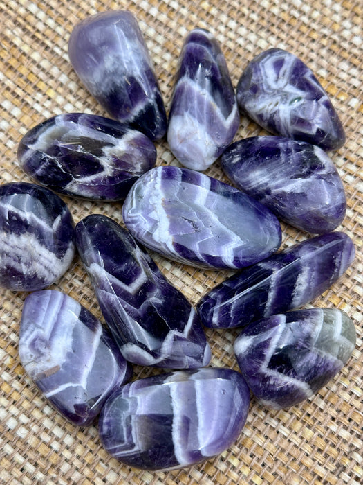Dream Amethyst (Chevron Amethyst) Tumbled Stone
