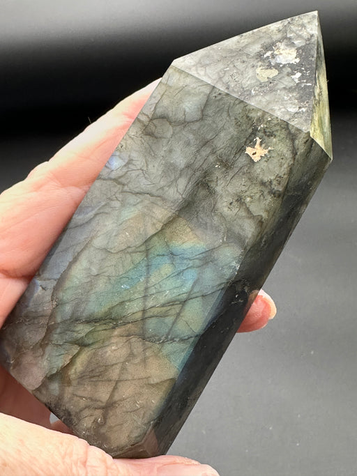 Flashy Labradorite 4 Sided Tower Point
