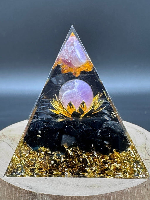 Amethyst Sphere Black Obsidian Orgonite Pyramid Crystal