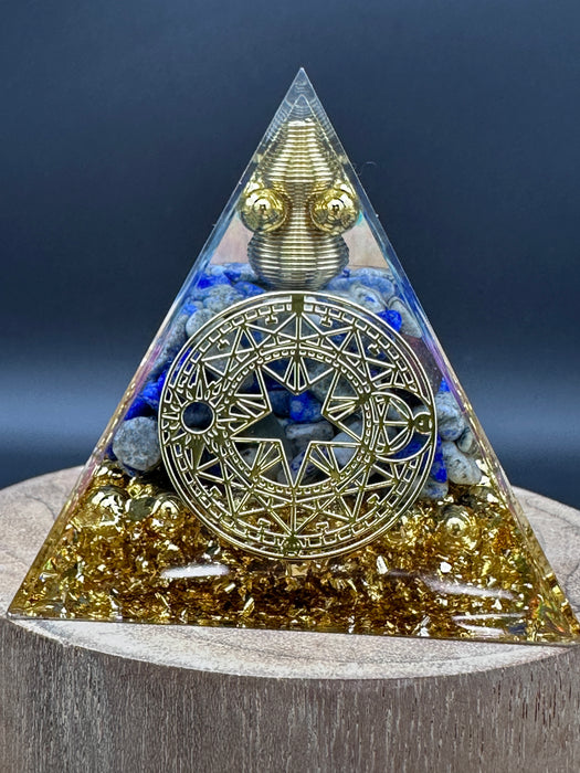 Lapis Lazuli Copper Orgonite Pyramid Crystal