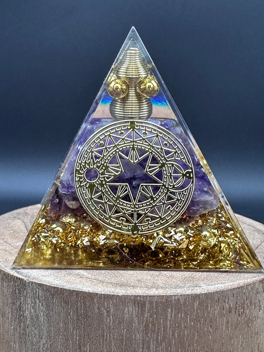 Amethyst Orgonite Pyramid Crystal