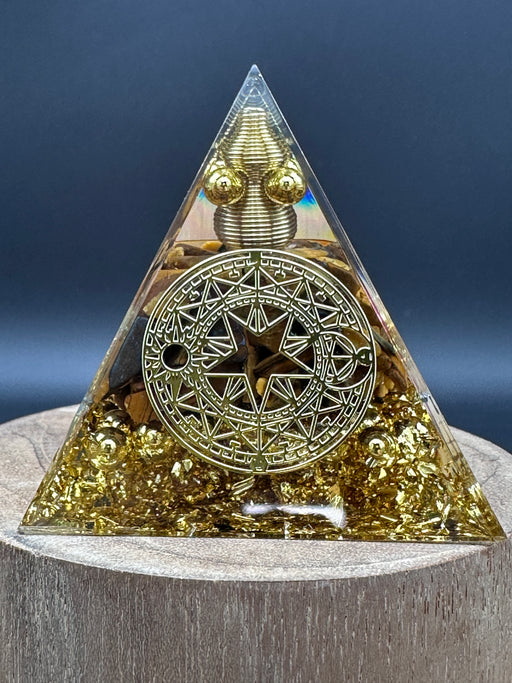 Tigers Eye Orgonite Pyramid Crystal
