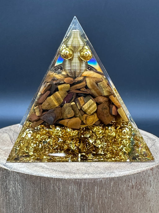 Tigers Eye Orgonite Pyramid Crystal