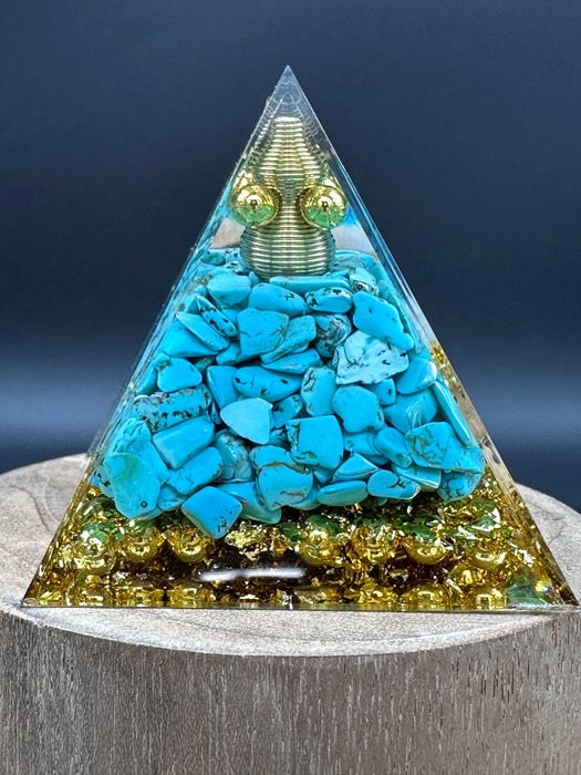 Blue Turquoise Orgonite Pyramid Crystals