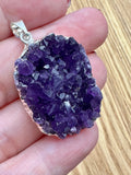 Amethyst Geode Pendants - Silver Plated - Made in Brazil - Various Choices