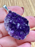 Amethyst Geode Pendants - Silver Plated - Made in Brazil - Various Choices