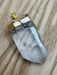 Gold Plated Clear Quartz Crystal Pendant Point Jewellery