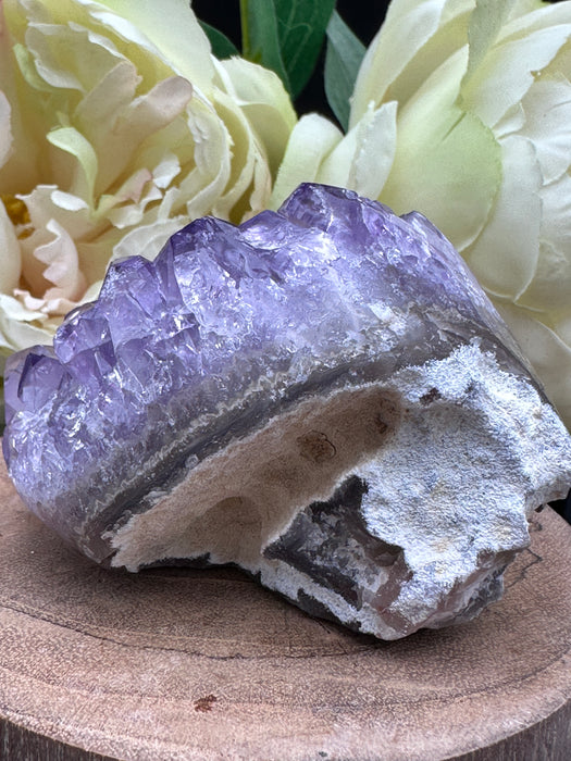 Unique Amethyst Cluster on raw natural base