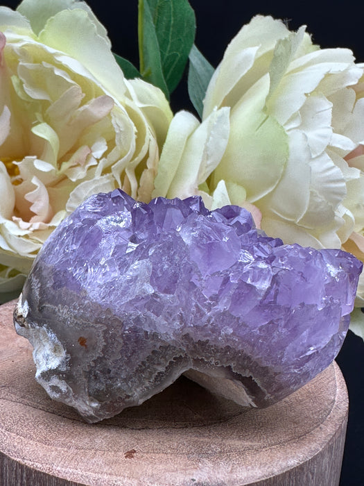 Unique Amethyst Cluster on raw natural base