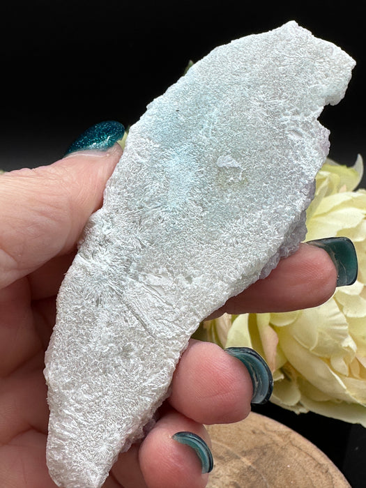 Botryoidal Purple Fluorite on Quartz with Chrysocolla