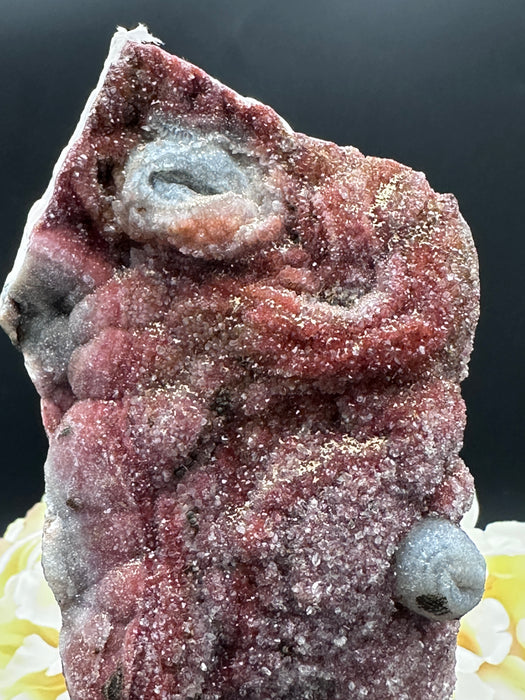 Red Chalcedony Raw Crystal Tower with super sparkling druzy 