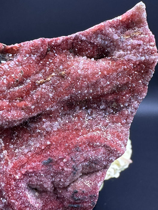 Red Chalcedony Raw Tower with super sparkling druzy