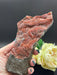 Red Chalcedony Raw Tower with super sparkling druzy