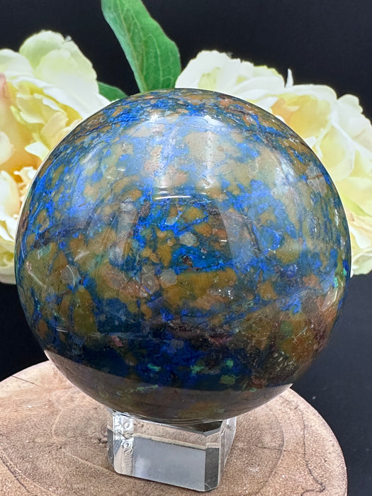 Lapis Lazuli and Fynchenite Sphere
