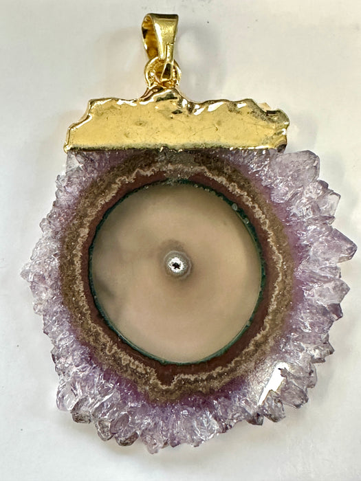 Gold Plated Amethyst Stalactite Pendant