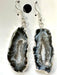 Agate Geode Earrings - Silver Plated Brazil