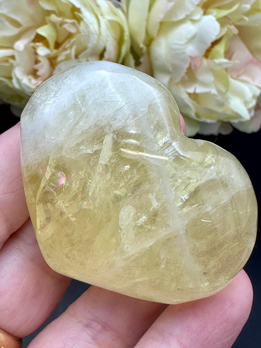 Lemon Quartz Chunky Heart - Various Options